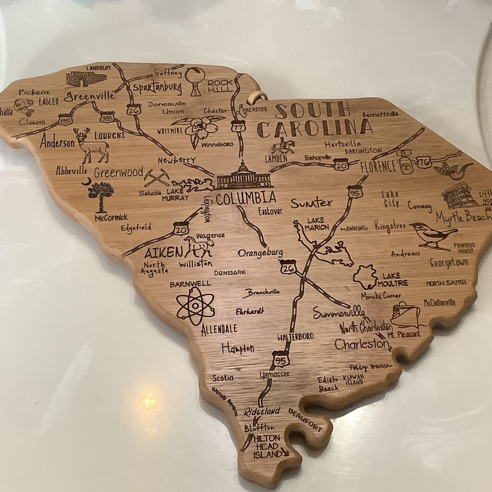 South Carolina Engraved Wooden Cutting Board